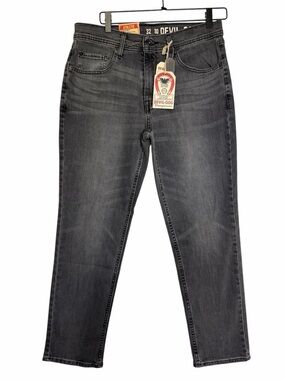 Devil-Dog Dungarees Gray Athletic Fit Jeans 32x30 Slim Straight Stretch Denim